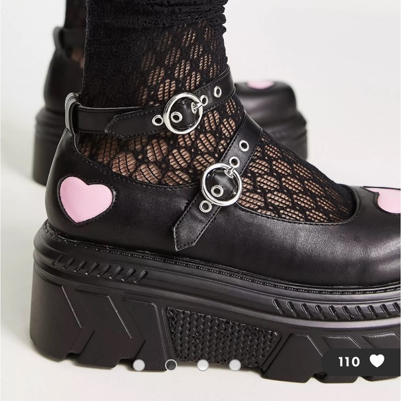 ASOS KOl A Warriors Heart chunky mary janes in black UK 5/38 preowned - Picture 4 of 16
